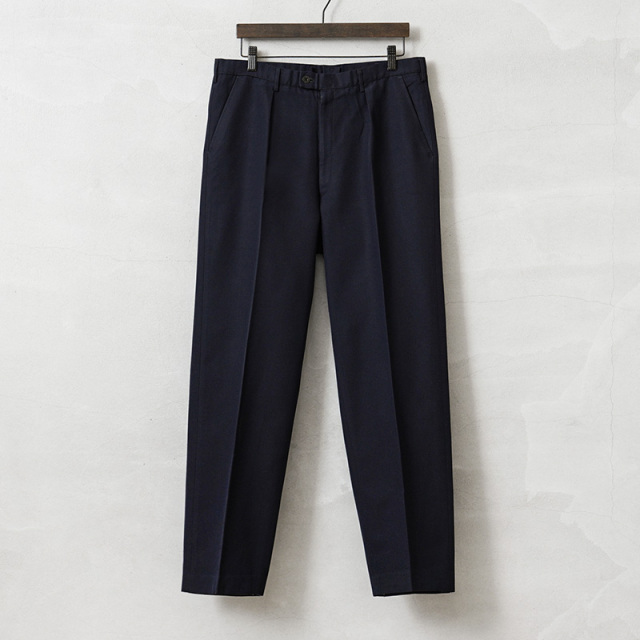 実物 USED スウェーデン軍 ワンタック トラウザーズ DARK NAVY ミリタリー