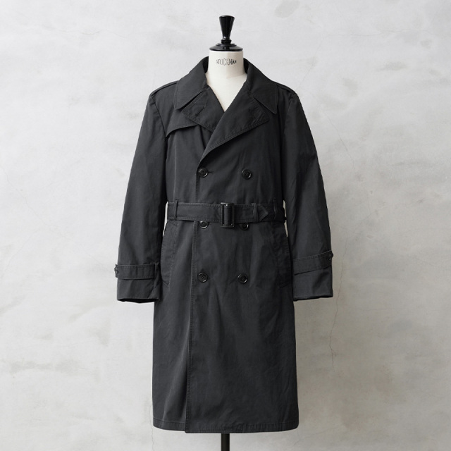 実物 USED 米軍 U.S. NAVY ブラックトレンチコート ライナー付き【34
