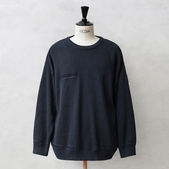 実物 USED フランス軍 クルーネック ミドルゲージニット セーター