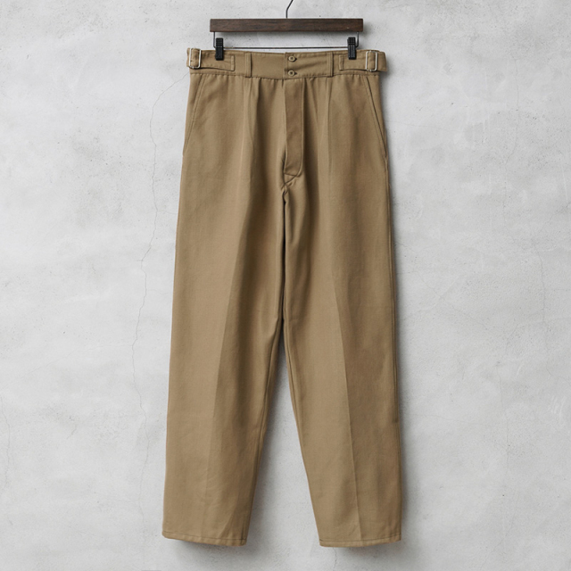 と*も様 【襤褸】 40s コットンツイル ワークトラウザーズ ステンシル ボタ 実物 新品 デッドストック イタリア軍 コットンツイル ホスピタル