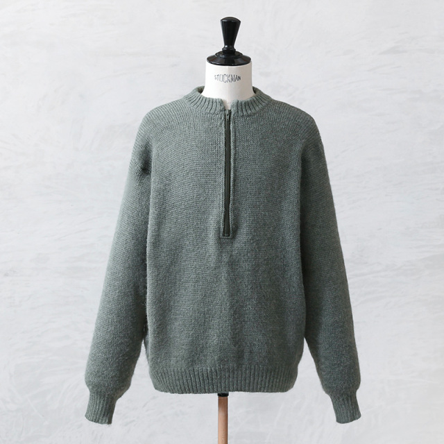 実物 USED スイス軍 M-74 ハーフジップ ウール セーター ミリタリー