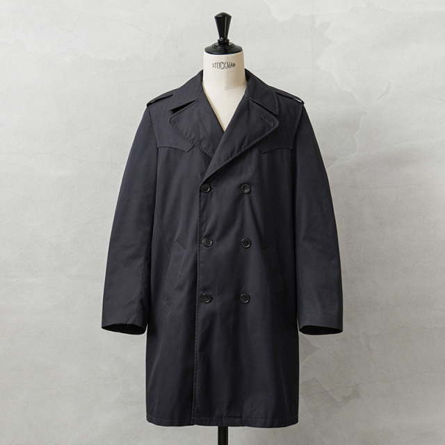 実物 USED イタリア軍 M.M. トレンチコート ネイビー ライナーなし