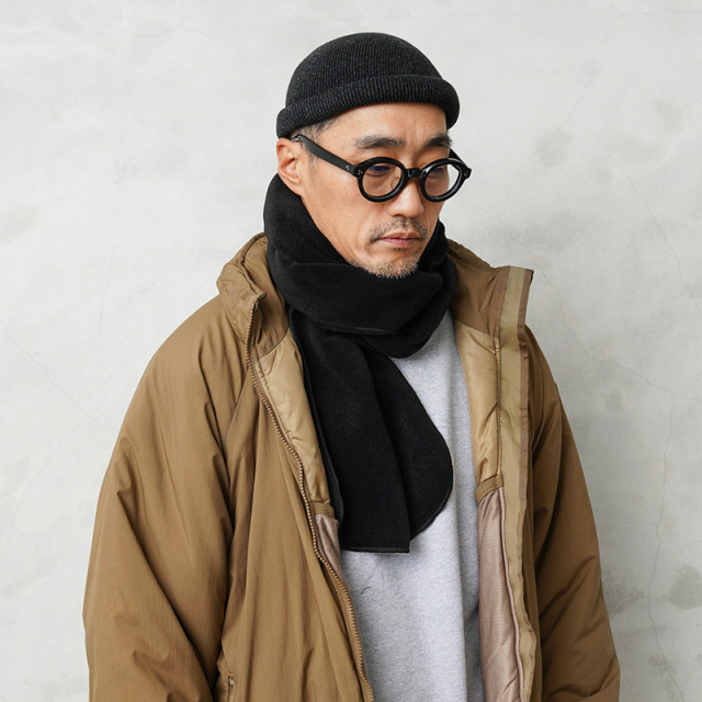 実物 新品 デッドストック オランダ軍 フリース マフラー BLACK ミリタリー