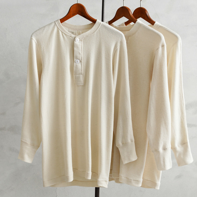 実物 新品 デッドストック 米軍 ヘンリーネックアンダーシャツ 2ボタン