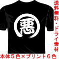 おもしろ漢字Tシャツ 悪 バックプリント1文字 送料無料