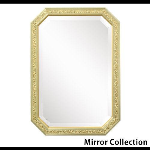 イタリア製 ウォールミラー アイボリーゴールド【送料無料】