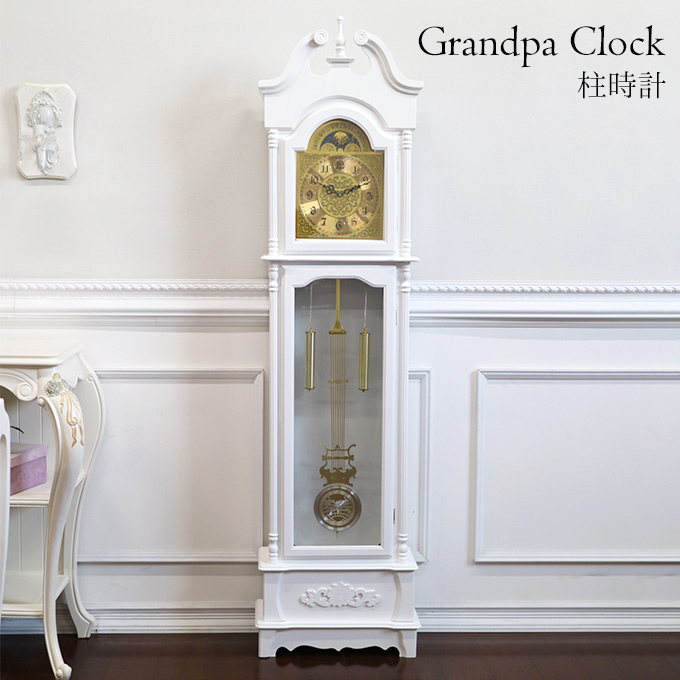柱時計,振り子時計,置き時計,ホワイト