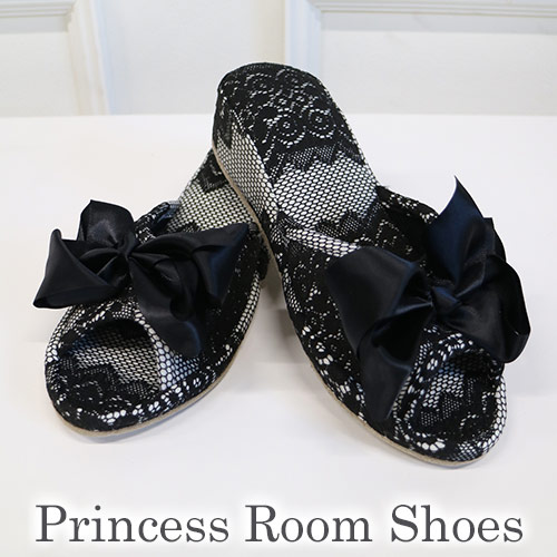 ルームシューズ,スリッパ,ブラック,レース