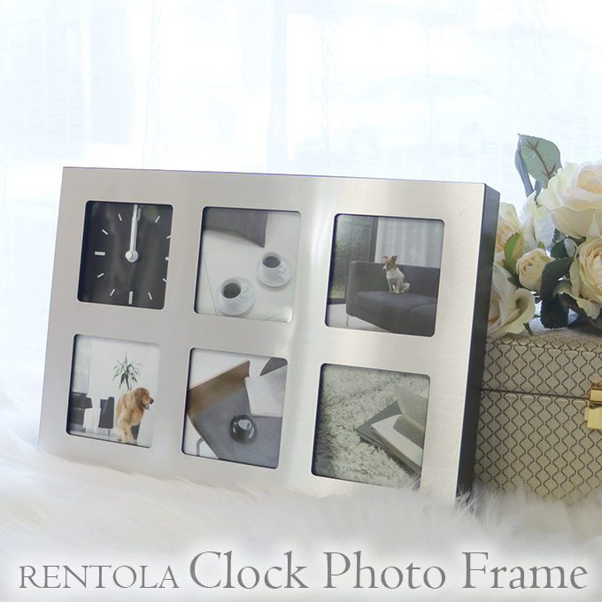 フォトフレーム,大特価,シルバー,5枚用,おしゃれ,時計付き,卒業記念,結婚祝い