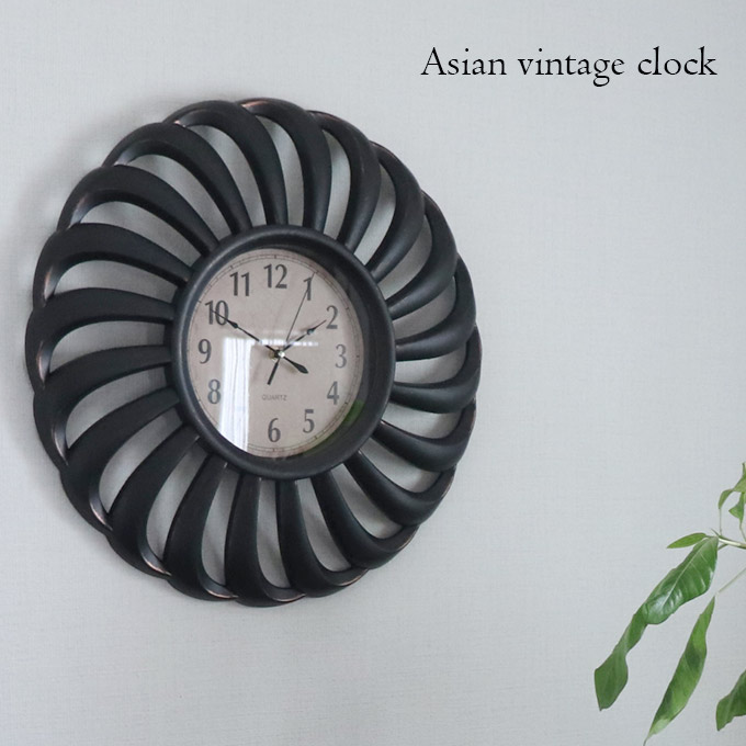 壁掛け時計,ウォールクロック,アジアン,ヴィンテージ