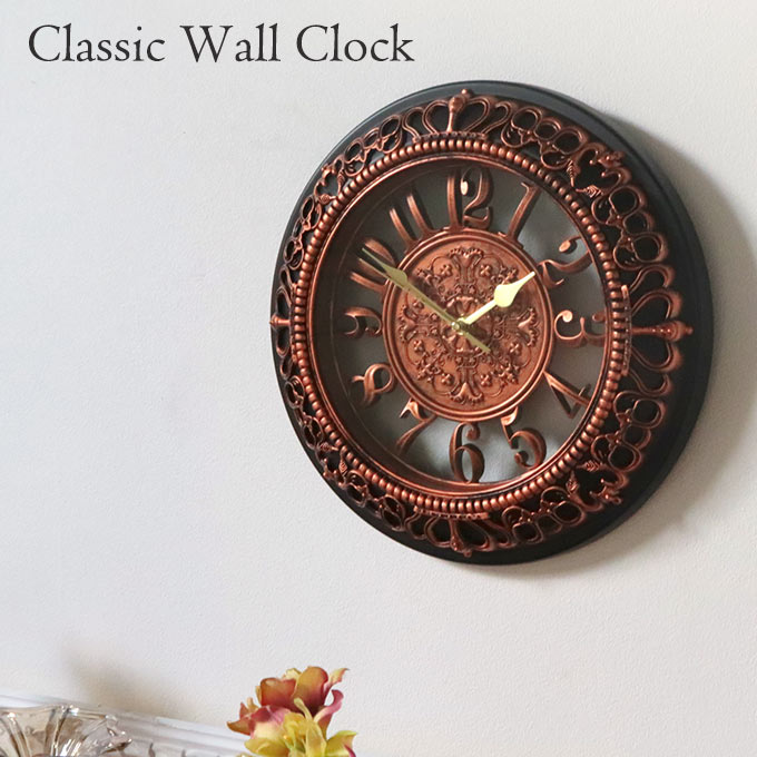 時計,壁掛け,ウォールクロック,ブラック,アンティークゴールド,おしゃれ,壁掛け時計,クラシック,アンティーク