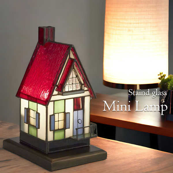 ステンドガラスランプ,テーブルランプ,カーサレッド,ステンド,おしゃれ,可愛い,間接照明-6