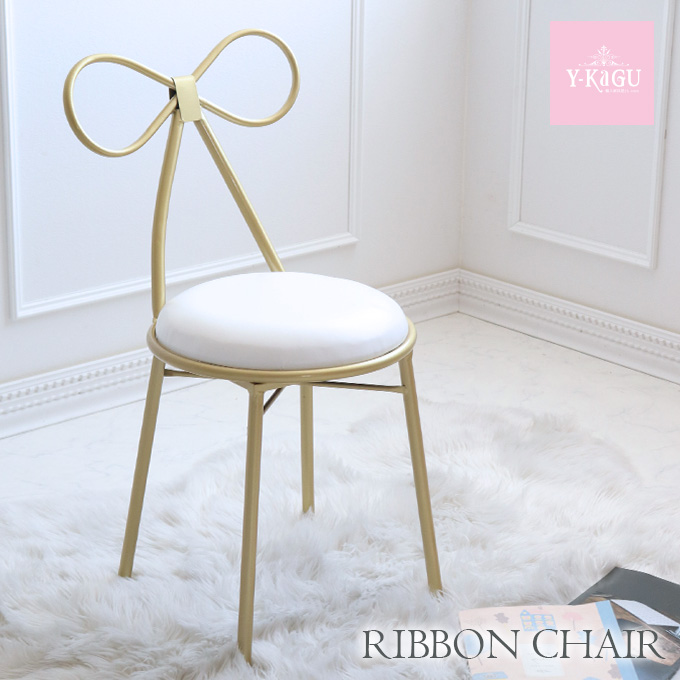 輸入家具 リボンチェア ホワイト 白 おしゃれ カワイイ アイアン 姫系 プリンセス-9