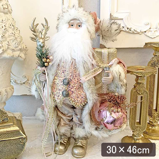 クリスマスサンタクロース(ピンク),46cm輸入雑貨,おしゃれ,ヨーロピアン,インテリア,置物-7