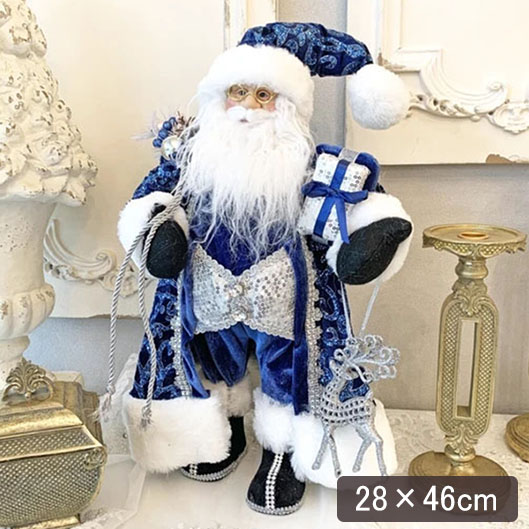 クリスマスサンタクロース(ブルー),46cm輸入雑貨,おしゃれ,ヨーロピアン,インテリア,置物-7