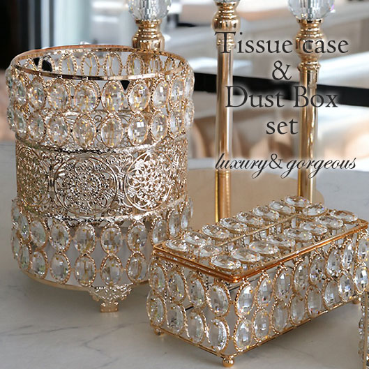 ゴージャス ダストボックス＆ティッシュボックス2点セット-14