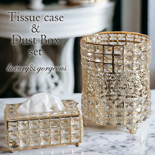ゴージャス ダストボックス＆ティッシュボックス2点セット-14