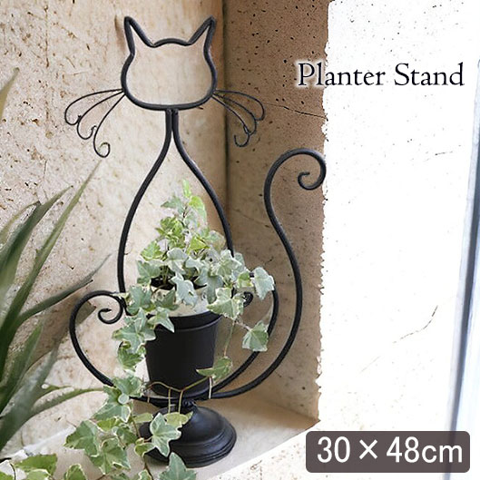 ガーデニングアイテム,アイアン製,プランターカバー,黒猫,キャット,かわいい,鉢カバーおしゃれ,贈り物,プレゼント,ギフト-16