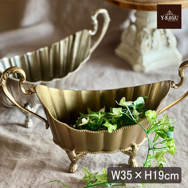 真鍮製 アンティーク調 オーバルコンテナ 小物入れ-15