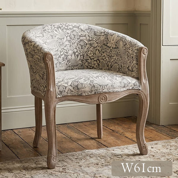 フレンチテイスト アームチェア（イチゴ泥棒） 1人掛け チェアー 椅子 肘付き イス ベージュ おしゃれ 1Pソファ パーソナルチェア-13