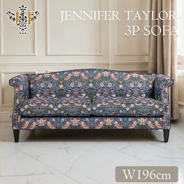 ジェニファーテイラー 3人掛けソファ ソファー イチゴ泥棒 ブルー ウィリアムモリス 3Pソファ クラシック家具 輸入家具 おしゃれ-10