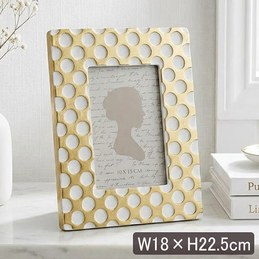 モダン フォトフレーム (写真立て) ゴールドドット W18×H22.5cm-9