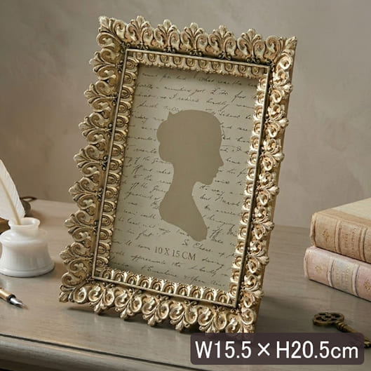 ロココ調 フォトフレーム(写真立て) クラシックレース W15.5×H20.5cm-11
