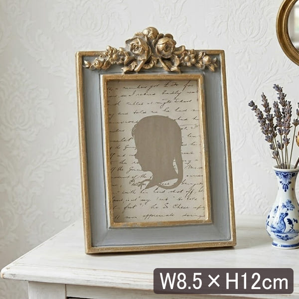 アンティーク調 ミニフォトフレーム(写真立て) 長方形 W8.5×H12cm-12