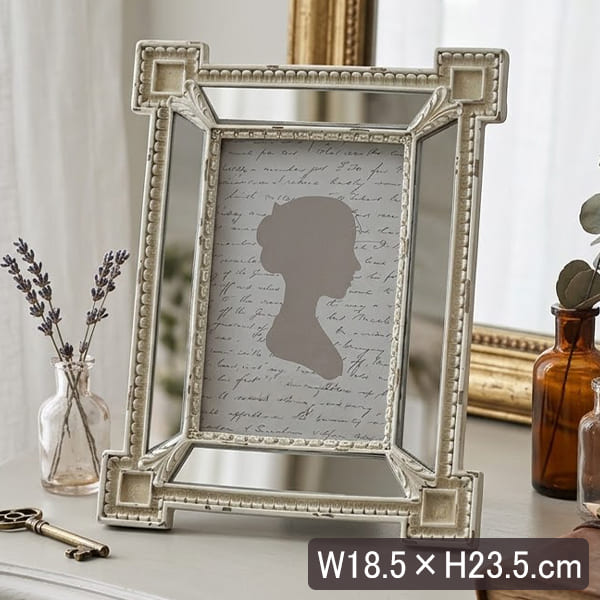 アンティーク調 ミラーフォトフレーム(写真立て) W18.5×H23.5cm-7