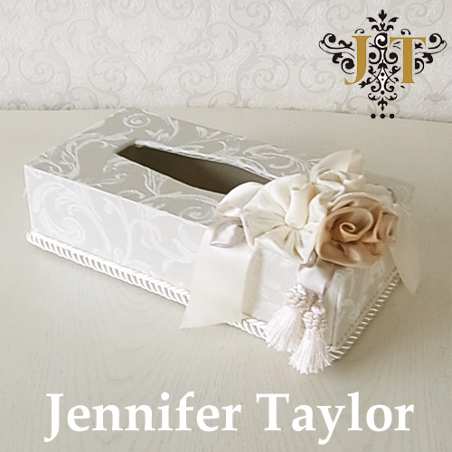 【まとめ買い割引対象品】 ジェニファーテイラー Jennifer Taylor ティッシュボックス・Florence(WH)