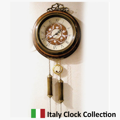 イタリア製・カッパー二社 古木・ウォールクロック(ラウンド振り子時計)【送料無料】