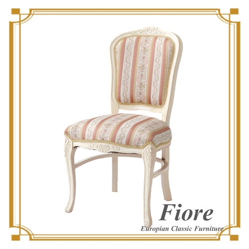  ヨーロピアンクラシックスタイル Fiore～フィオーレ～ ストライプピンクチェア【送料無料】