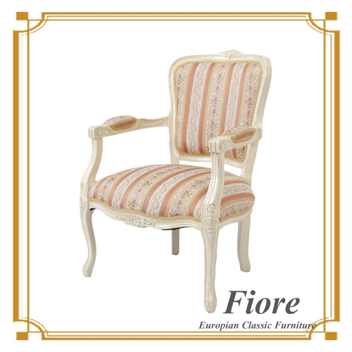  ヨーロピアンクラシックスタイル Fiore～フィオーレ～ ストライプピンクサロンチェア【送料無料】