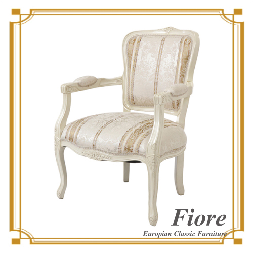  ヨーロピアンクラシックスタイル Fiore～フィオーレ～ ストライプホワイトサロンチェア【送料無料】