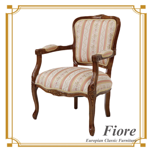  ヨーロピアンクラシックスタイル Fiore～フィオーレ～ ストライプピンクサロンチェア【送料無料】
