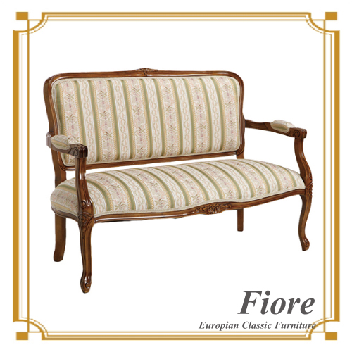  ヨーロピアンクラシックスタイル Fiore～フィオーレ～ ストライプグリーンサロンソファー【送料無料・開梱設置付き】