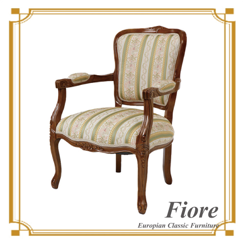  ヨーロピアンクラシックスタイル Fiore～フィオーレ～ ストライプグリーンサロンチェア【送料無料】