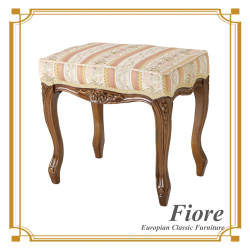 ヨーロピアンクラシックスタイル Fiore～フィオーレ～ ストライプピンクスツール【送料無料】