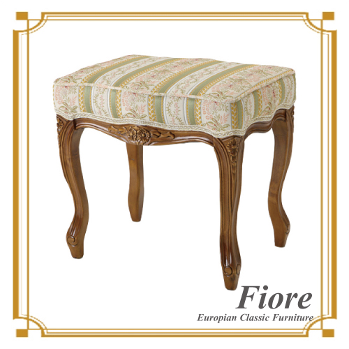  ヨーロピアンクラシックスタイル Fiore～フィオーレ～ ストライプグリーンスツール【送料無料】