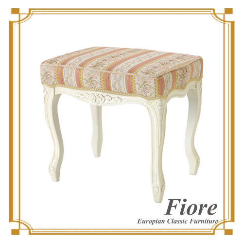  ヨーロピアンクラシックスタイル Fiore～フィオーレ～ ストライプピンクスツール【送料無料】