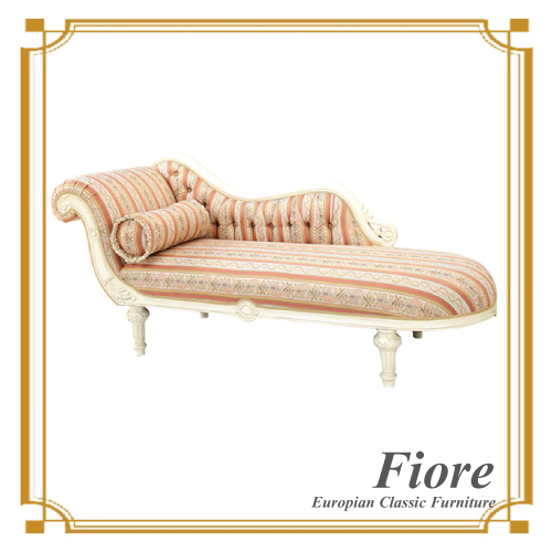  ヨーロピアンクラシックスタイル Fiore～フィオーレ～ストライプピンクカウチ【送料無料・開梱設置付き】