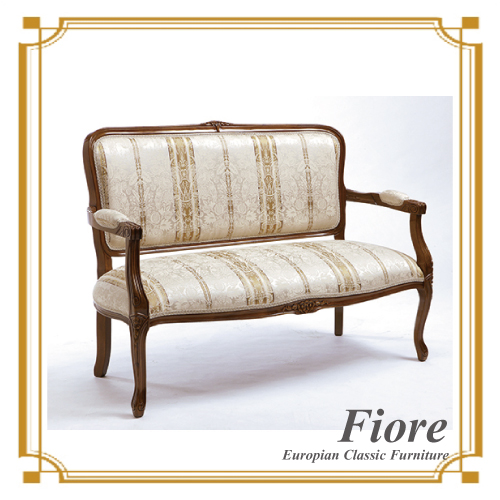  ヨーロピアンクラシックスタイル Fiore～フィオーレ～ ストライプホワイトサロンソファー【送料無料・開梱設置付き】