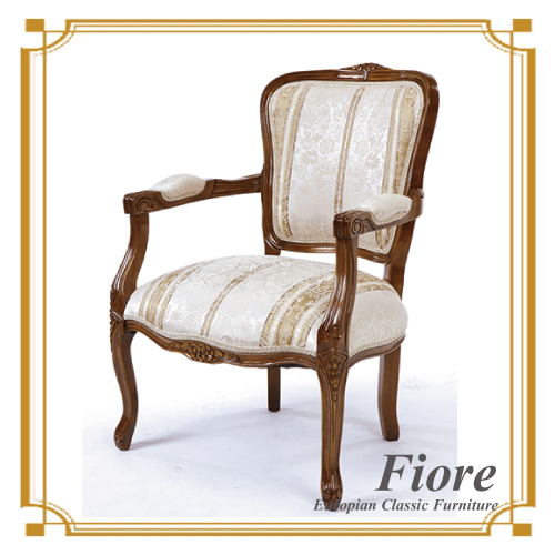  ヨーロピアンクラシックスタイル Fiore～フィオーレ～ ストライプホワイトサロンチェア【送料無料】