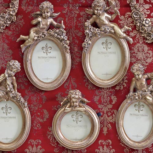 クラシックテイスト ファミリーフォトフレーム・ゴールド 5枚用(写真