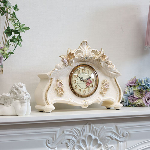 ロココローズ コンソールクロック(置時計)｜姫系インテリア 雑貨