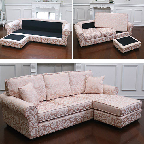 ピンク L字型コーナーソファ 付属クッション付き Amazon｜l字ソファーカバー ソファーカバー l 型 4 〜5人掛け l 字