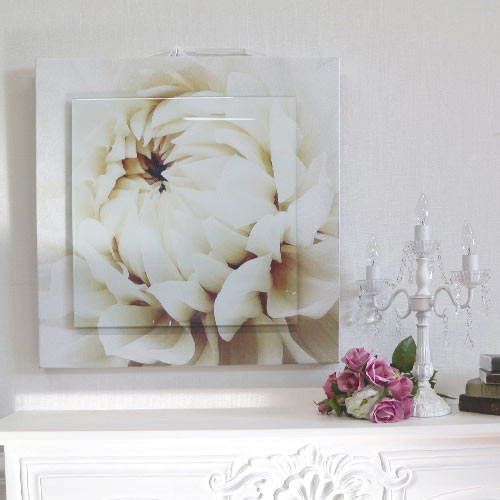 立体ウォールアート(L) 65×65 ホワイトフラワー｜おしゃれインテリア  