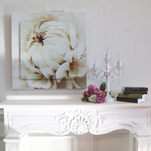 立体ウォールアート(L) 65×65 ホワイトフラワー｜おしゃれインテリア  