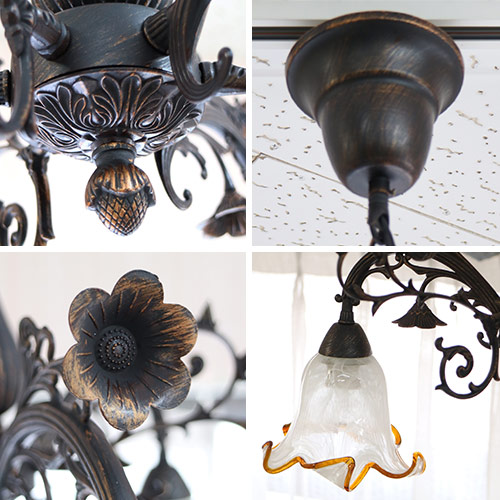 シャンデリア 3灯タイプ ホワイトフラワー｜おしゃれインテリア通販 Y  