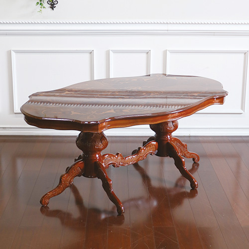 輸入家具 イタリア製：リーフクラシックダイニングセット5P(ドット